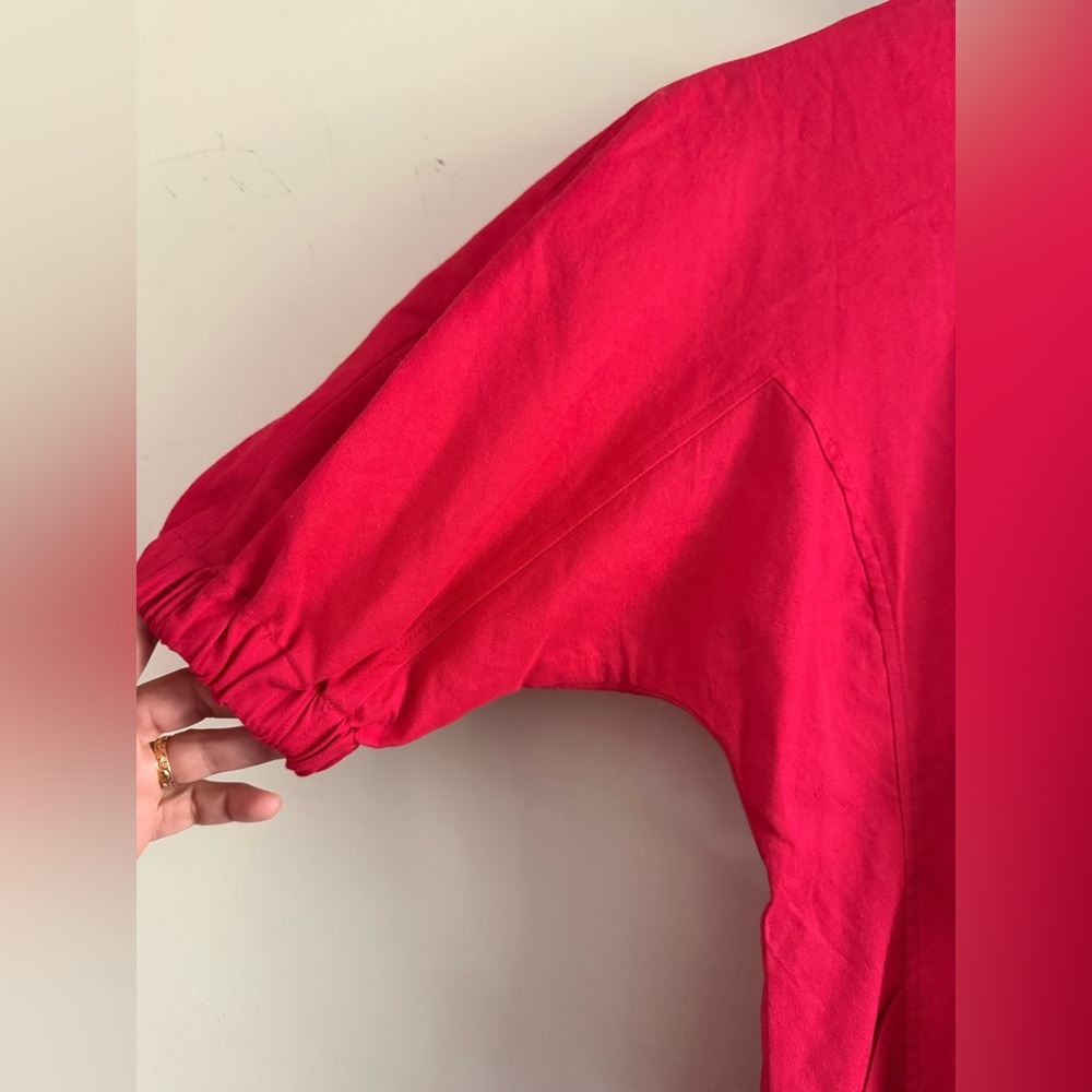A.L.C. Valenti Puff Sleeve Fitted Red Mini Dress size 4 - Picture 6 of 14